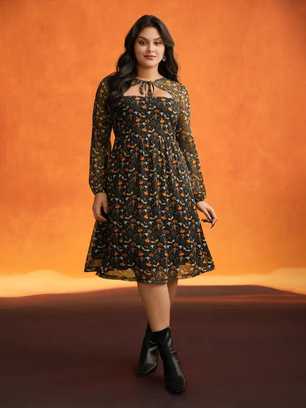 Sheer Ghost Glam Cut Out Neck Midi Dress sold by Bloomchic