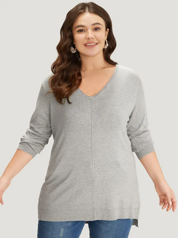 Supersoft Essentials Plain Patchwork Split Side Pullover sold by Bloomchic