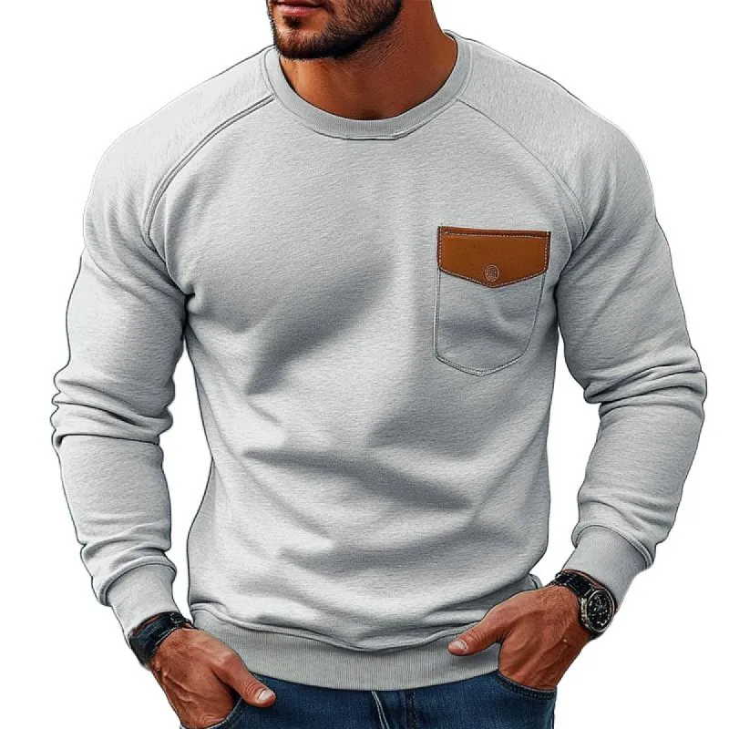 Men's Crew Neck Blended Long Sleeve Pocket Sweatshirt 30576895X sold by Manly