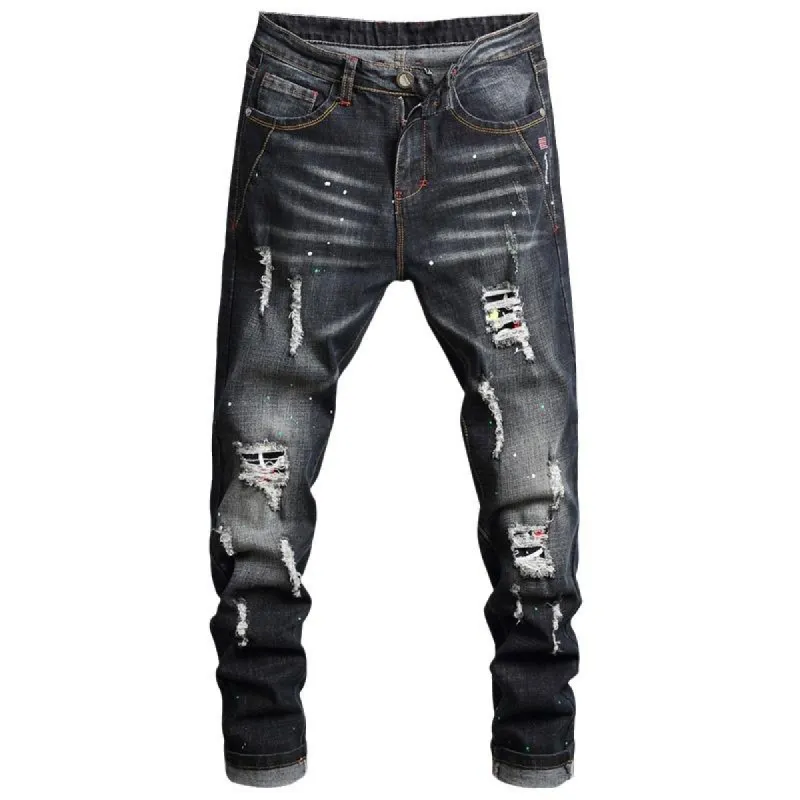 Men's Ripped Stretch Slim Jeans 18085019Y sold by Manly