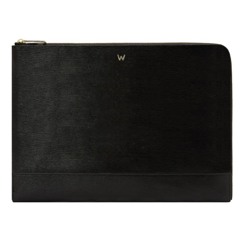 Wolf W Collection Leather Black Laptop Sleeve sold by Jura Watches