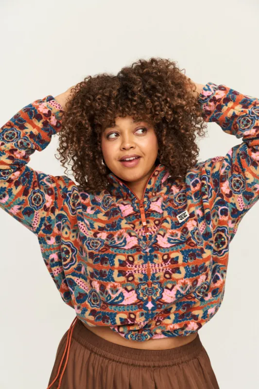 Blake - Cropped Fleece in Thelma Print sold by Lucy & Yak