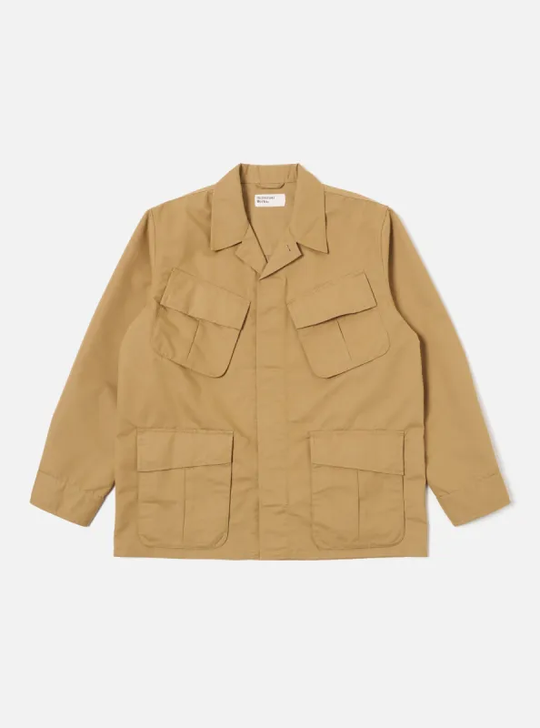 Universal Works Jungle Jacket in Sand Brushed Polytech sold by Universal Works