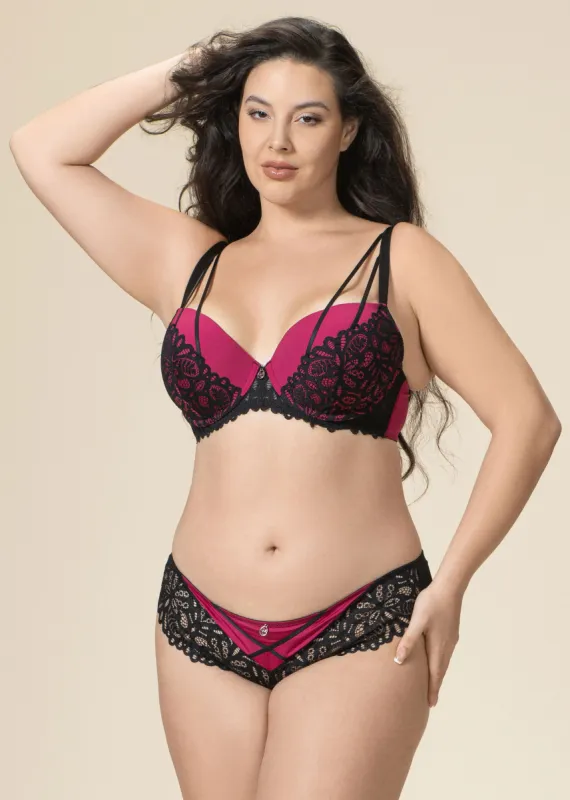 ELOISE Plus Sexy Lace Underwired Demi Bra sold by UCA Lingerie