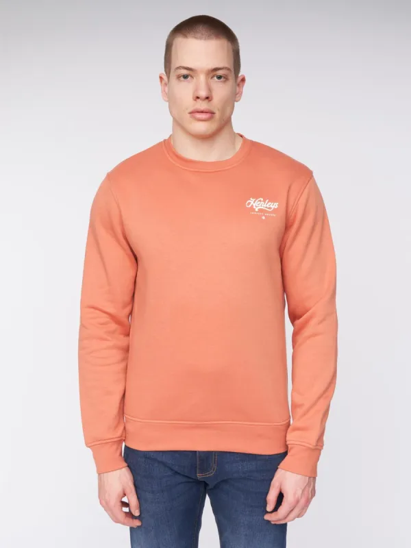 Scripthen Crew Sweat Brick Red sold by Henleys
