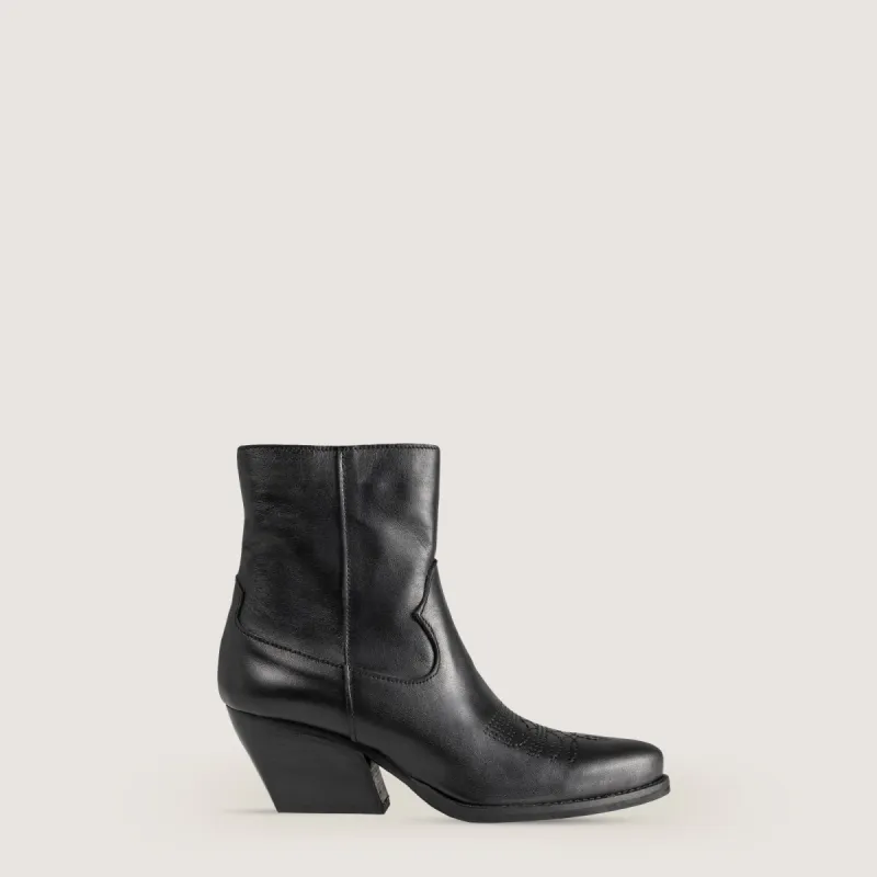 Janice Black Texan boots sold by Kali Shoes