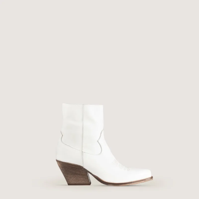 Janice White Texan boots sold by Kali Shoes