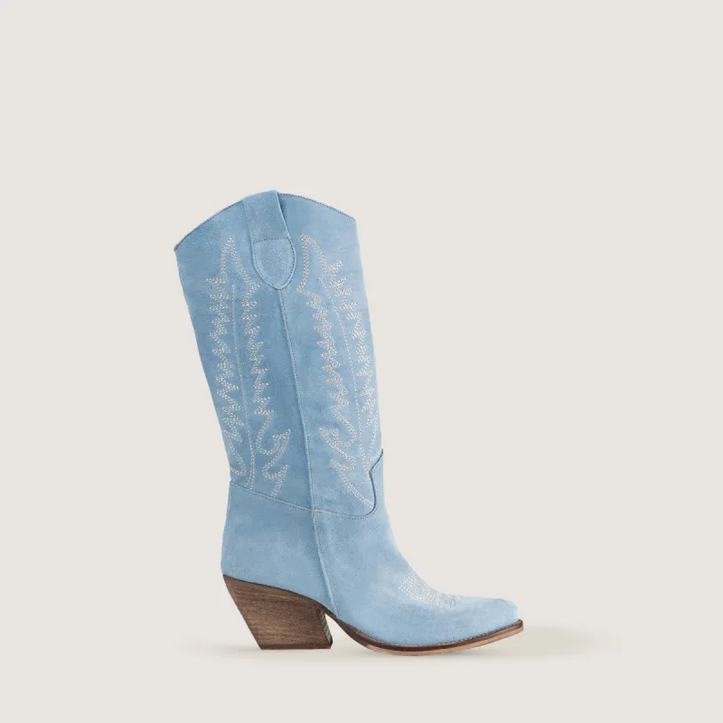 Dallas Midi Sky Texan Boots sold by Kali Shoes