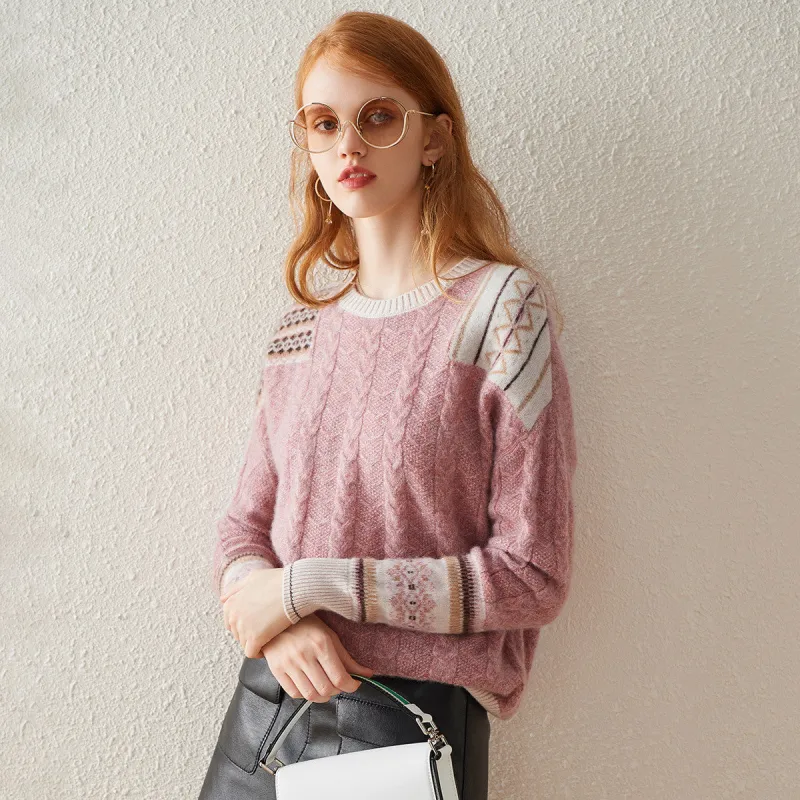 COMOBOCA Cashmere Women's Intricate Sleeve Knit Sweater sold by COMOBOCA