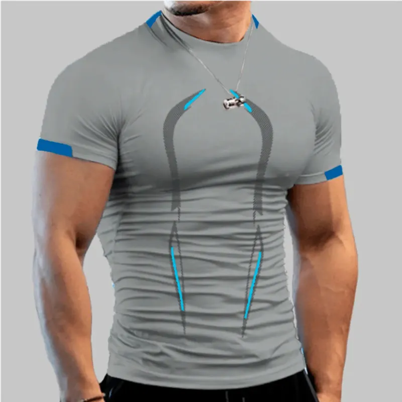 Men's Fitness Sports Training Breathable Short Sleeve Quick Dry T-Shirt sold by Polyalien