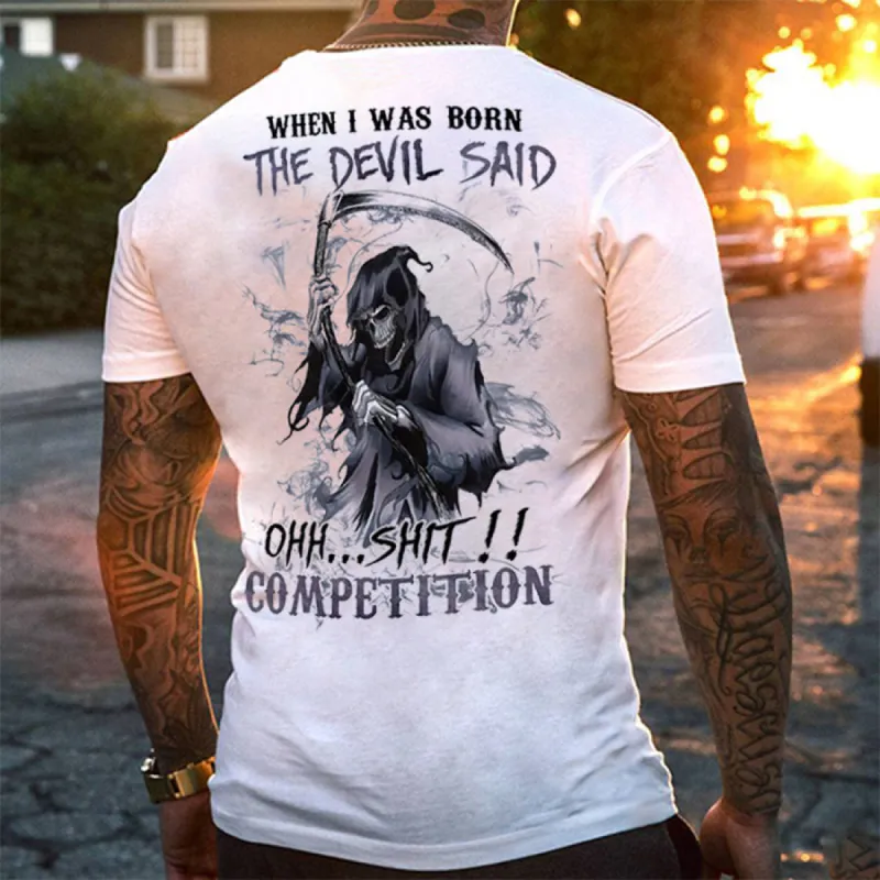 Viking When I Was Born The Devil Said Ohh... Shit!! Competition Printed Men's T-shirt sold by Polyalien