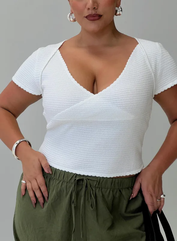 Maz Top White Curve sold by Princess Polly