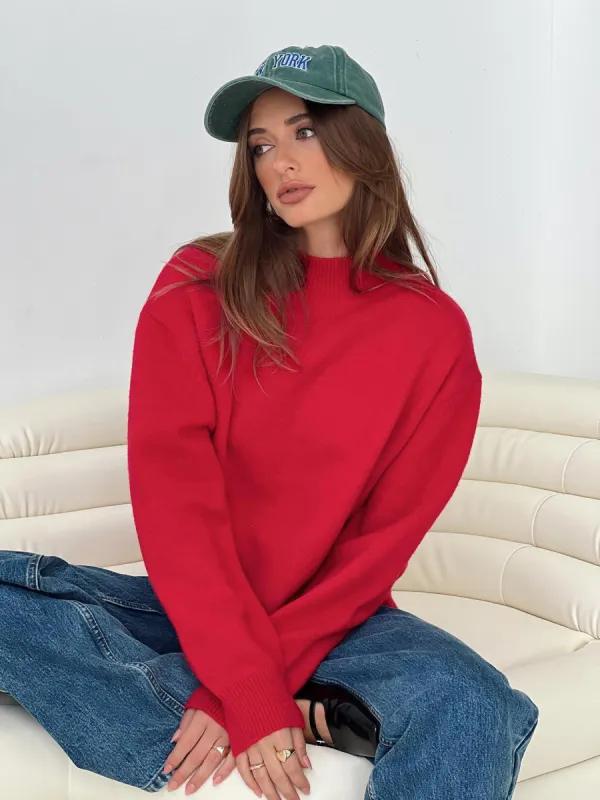 Oberan Knit Sweater Red sold by Princess Polly