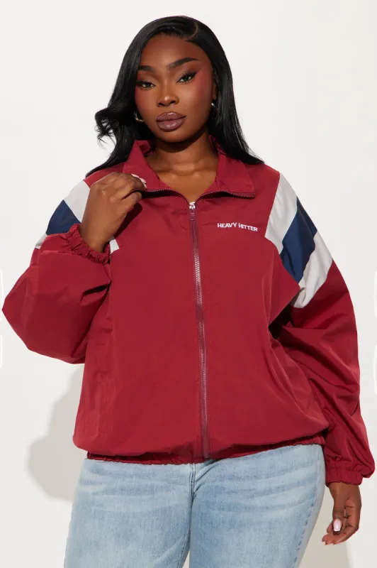 Nothing Like Me Windbreaker - Red/combo sold by Fashion Nova