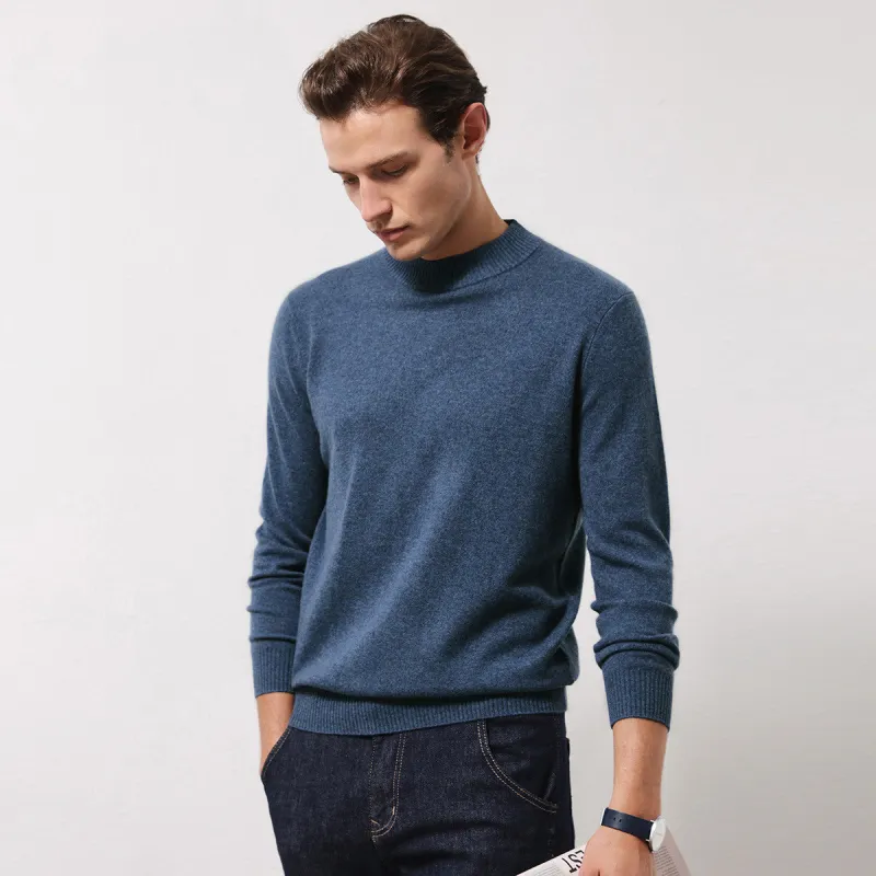 100% Cashmere Men's Mock Neck Knit Sweater sold by COMOBOCA