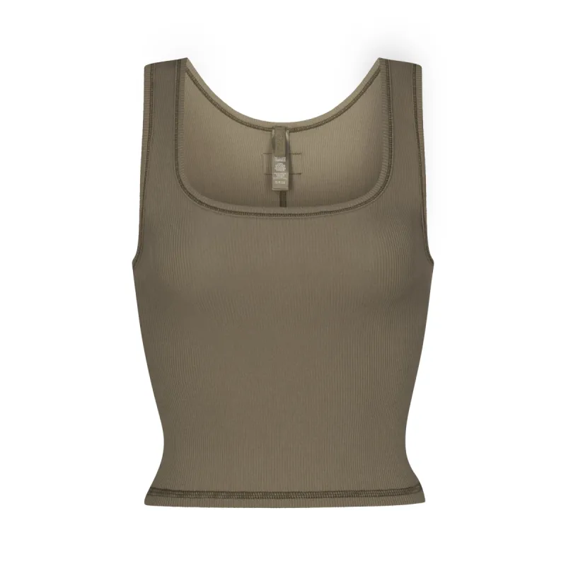 COTTON RIB TANK | ARMY MULTI sold by SKIMS