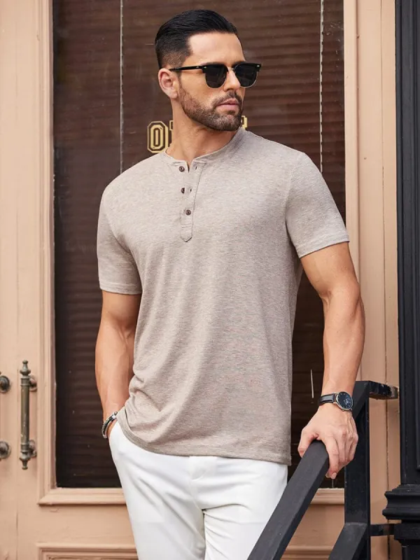 Casual Basic Solid Henley Shirt (US Only) sold by Coofandy