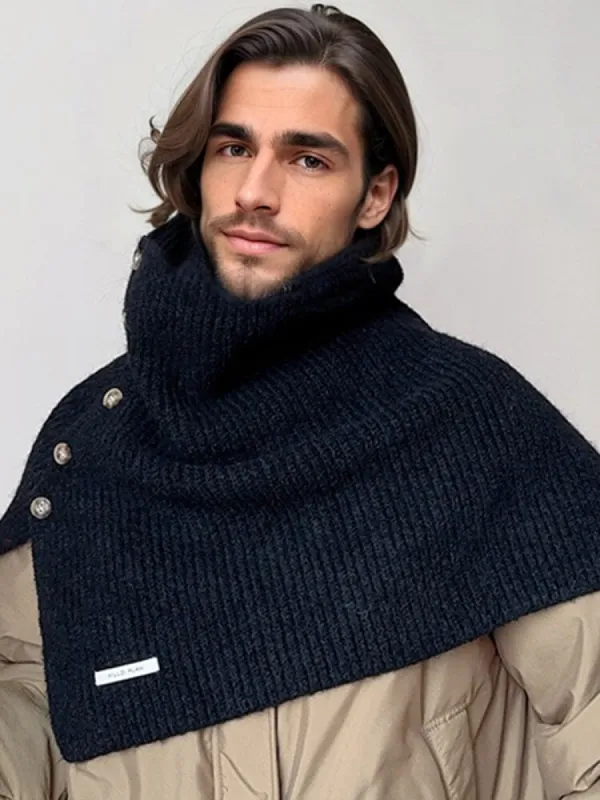 Stylish Knit Button Shawl Scarf sold by Coofandy