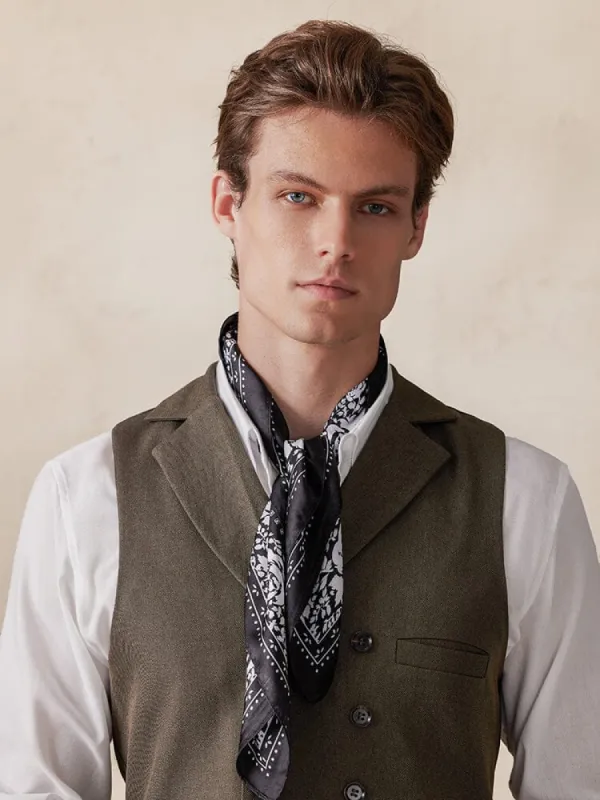 Stylish Printed Square Silk Scarf sold by Coofandy