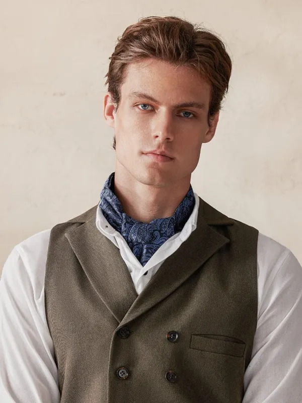 Jacquard Paisley Ascot Tie sold by Coofandy