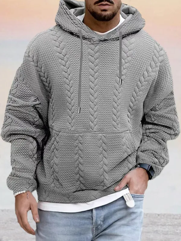 Textural Loose Fit Hoodie sold by Coofandy