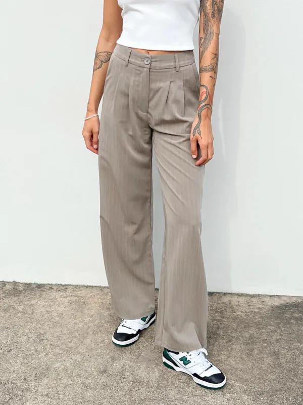 Archer Pants Pinstripe Beige sold by Princess Polly