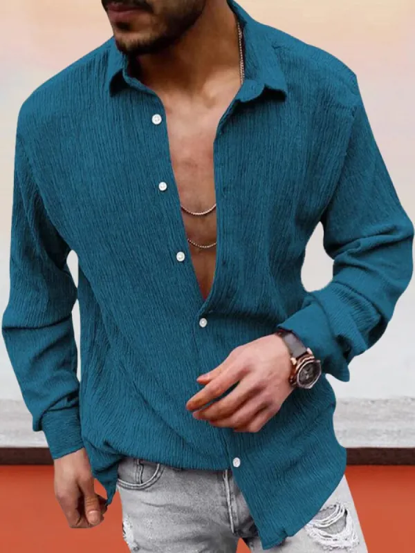 Classic Fit Textured Shirt sold by Coofandy