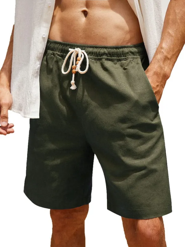 Casual Elastic Waist Linen Holiday Shorts (US Only) sold by Coofandy