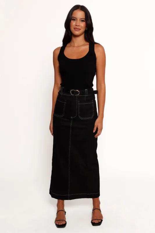 Nikko Midi Skirt - Black sold by Petal & Pup