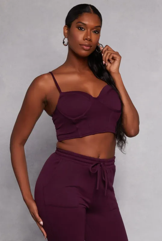 Haute Monde Solid Cropped Corset Top sold by Rainbow