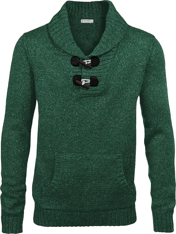 Shawl Collar Pullover Knit Sweaters with Pockets (US Only) sold by Coofandy
