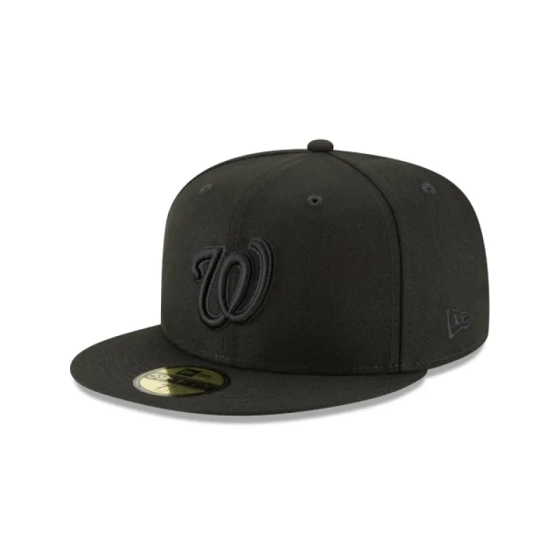 Washington Nationals Blackout Basic 59FIFTY Fitted Hat sold by New Era