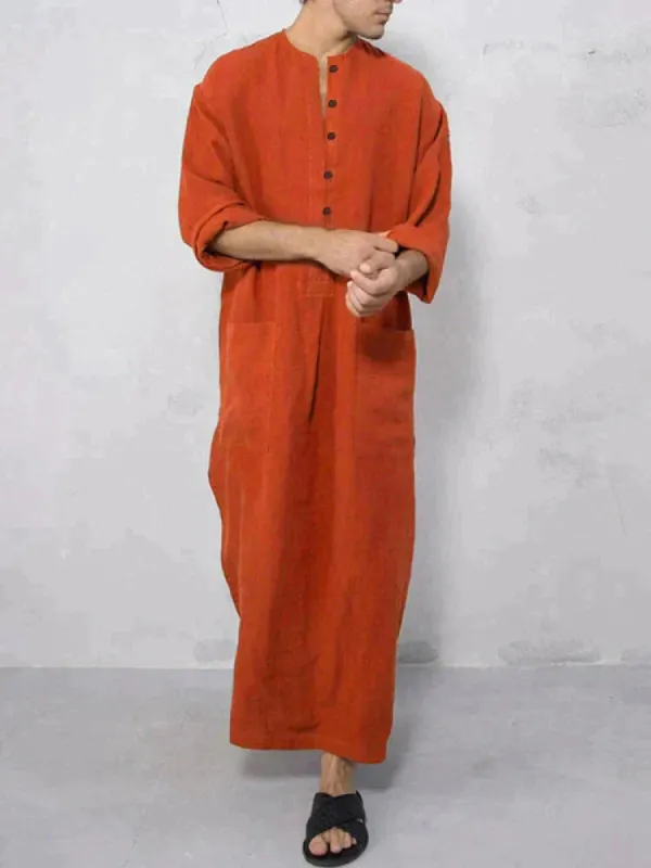 Long Cotton Linen Style Slit Shirt sold by Coofandy