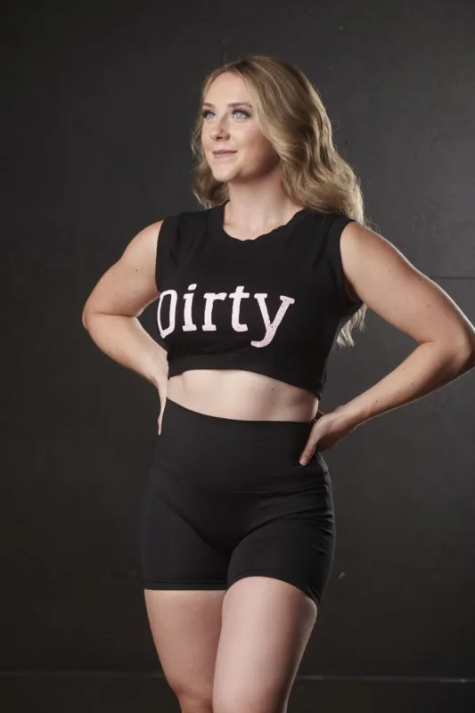 Signature Crop Top (Black/Pink) sold by Dirty Candy Sportswear