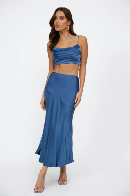 Best Dressed Midi Skirt Navy sold by Hello Molly