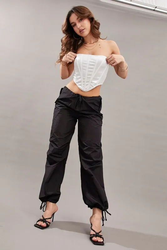 Black Utility Relaxed Pant Low Rise sold by Ally Fashion
