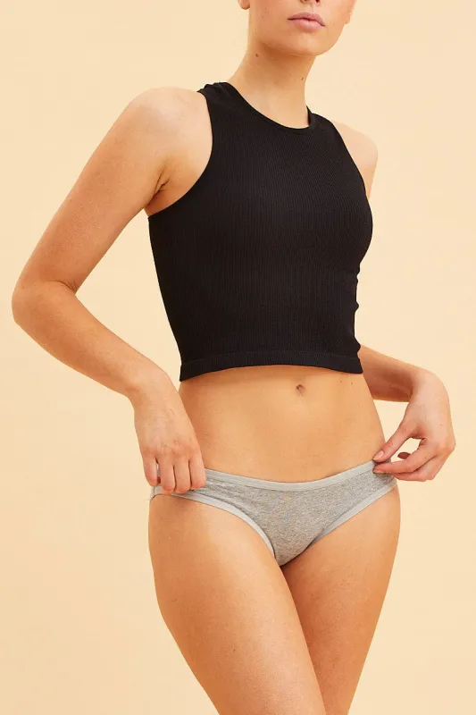 Grey Bikini Brief Cotton Stretch sold by Ally Fashion