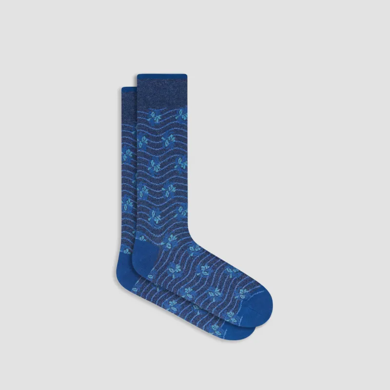 Striped Floral Mid-Calf Socks sold by Bugatchi
