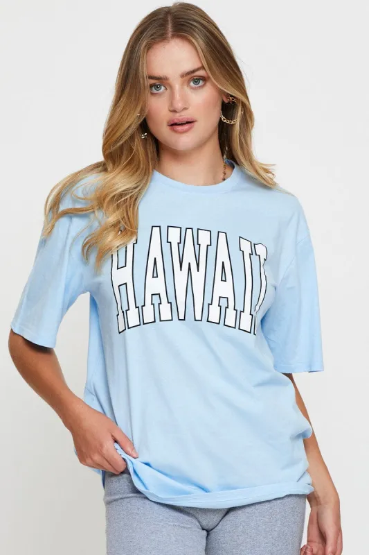 Blue Graphic T Shirt Short Sleeve sold by Ally Fashion