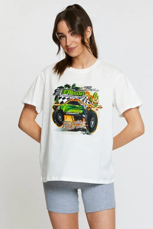 White Vintage T Shirt Short Sleeve sold by Ally Fashion