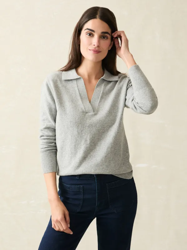 Jackson Sweater Polo - Grey Heather sold by Faherty