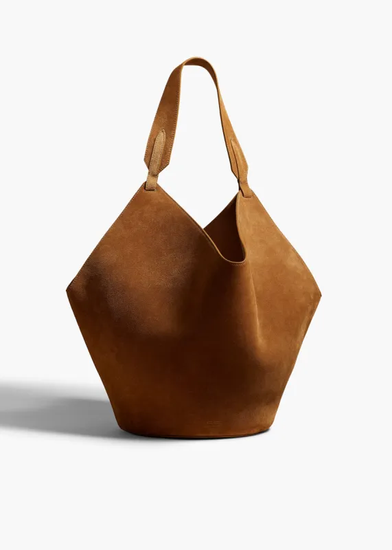 Medium Lotus Tote in Mud Suede sold by KHAITE