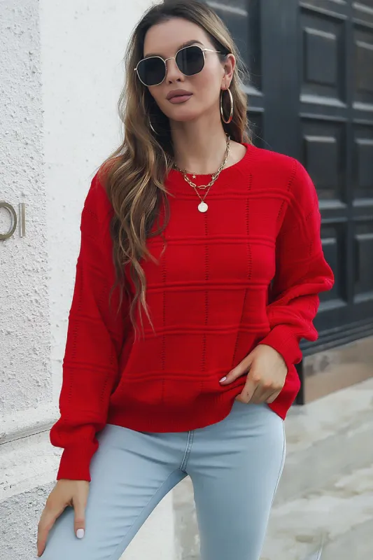 Round Neck Long Sleeve Sweater sold by Charming Charlie