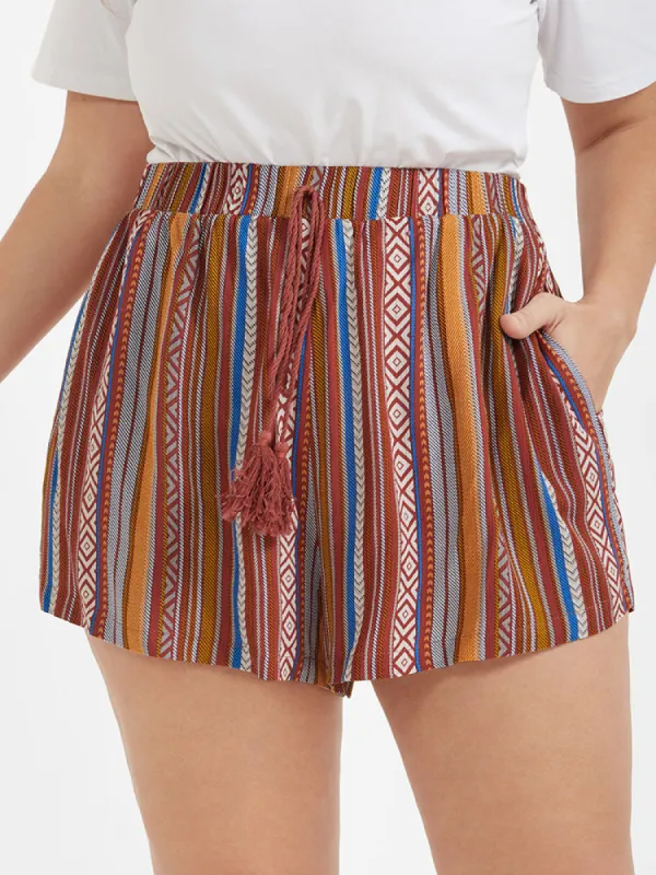 Bandana Printed Pocket Knot Waist Shorts sold by Bloomchic