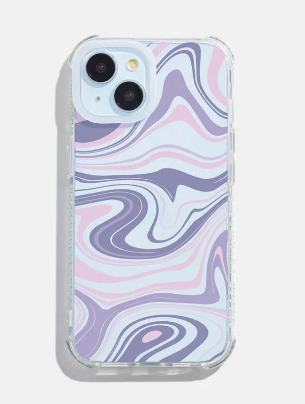 Lilac Retro Swirl Shock iPhone Case sold by Skinnydip London