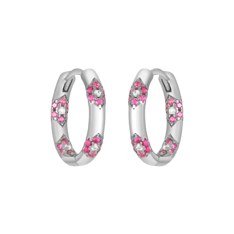 FUCHSIA DELIA HUGGIES SILVER sold by FYB JEWELRY