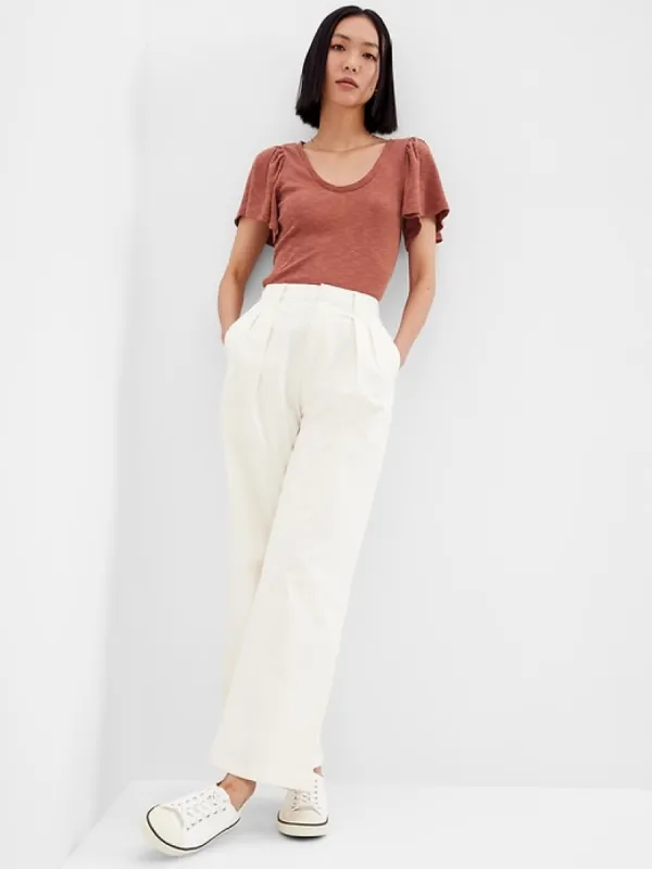 Rib Flutter Sleeve T-Shirt sold by GAP