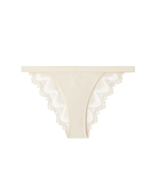 Satin Lace Bikini Tanga Cream sold by Ivalo.com