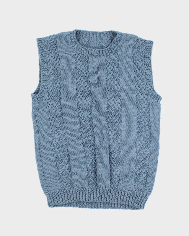 Vintage Blue Knit Vest - M sold by Rokit