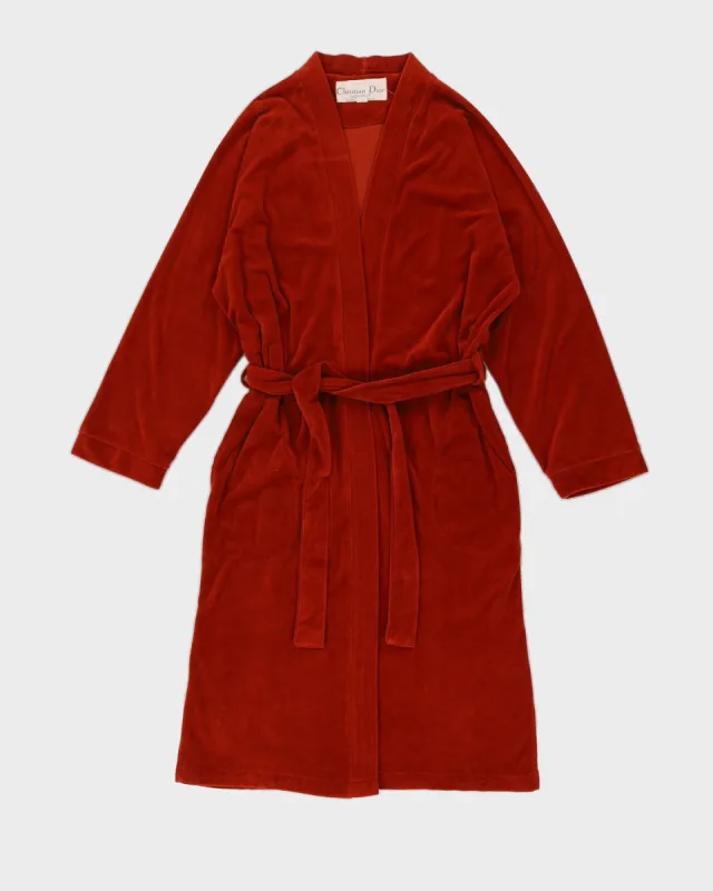 Vintage 70s Christian Dior Orange Terry Towelling Robe - S sold by Rokit